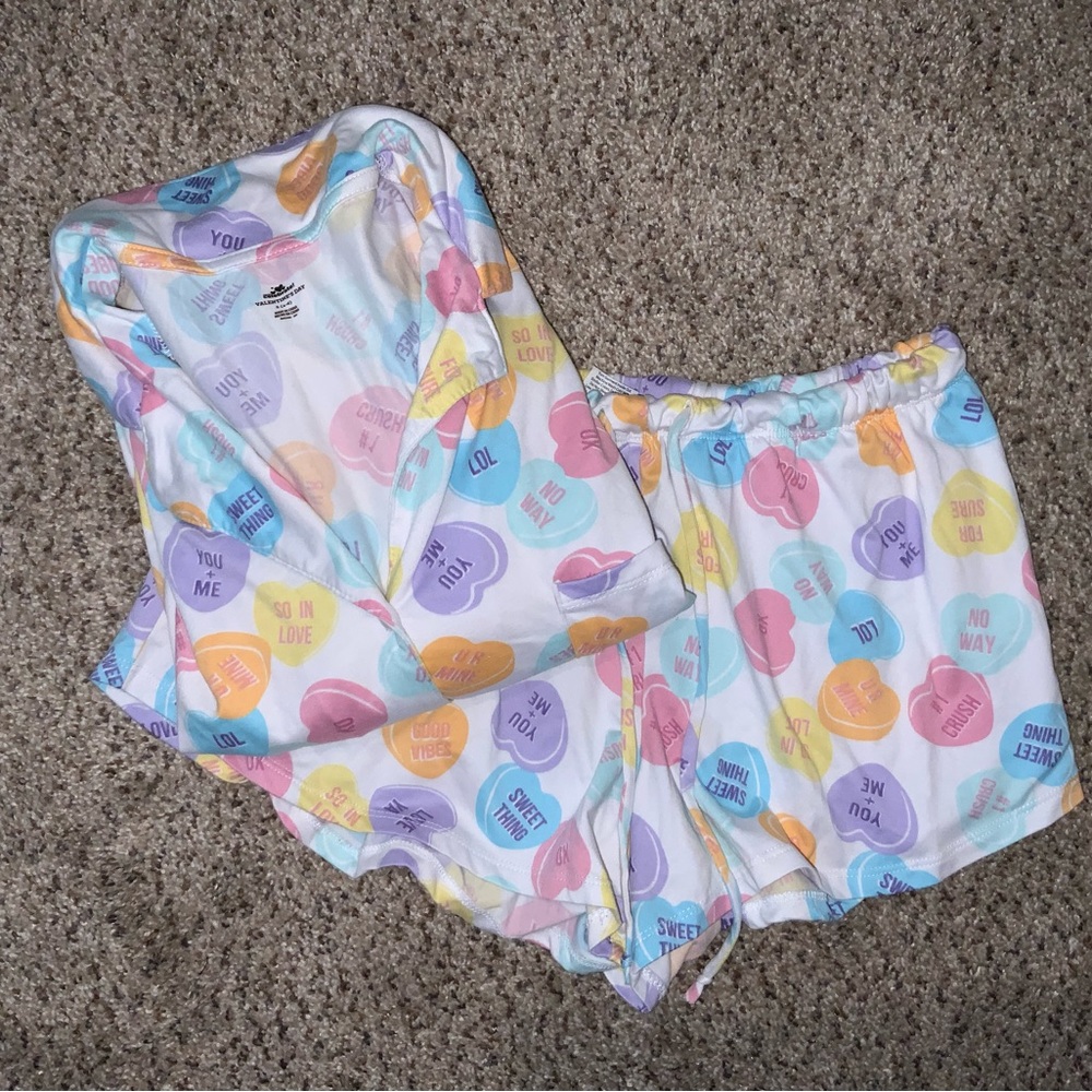 Candy Heart Pajama Set in Pastel Multicolor
